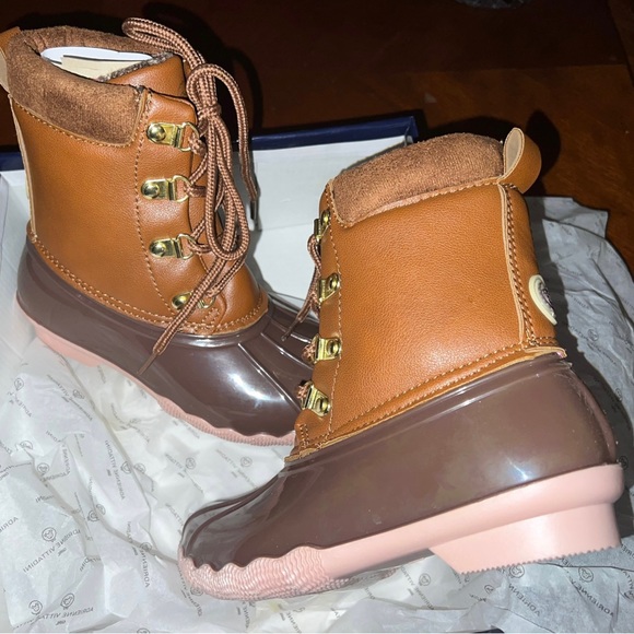 Adrienne Vittadini  | Youth Girls Gavin Duck Boots Size: 1M Youth | Pink /Brown - Picture 11 of 13